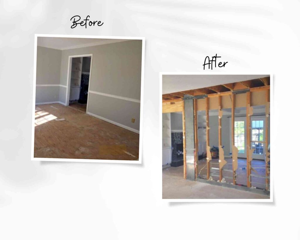 before and after wall removal Melbourne